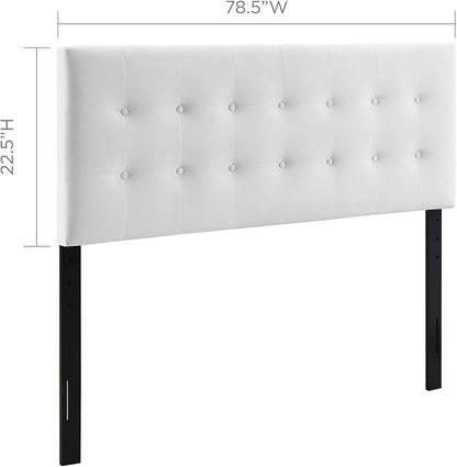 Modway Emily King Biscuit Tufted Performance Velvet Headboard, White