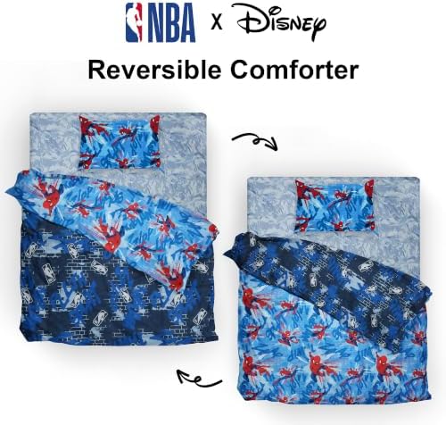 Marvel Spiderman Twin Comforter Set, Reversible Design Ultra Soft Fade Resistant Microfiber Kids Bedding Set, Officially Licensed