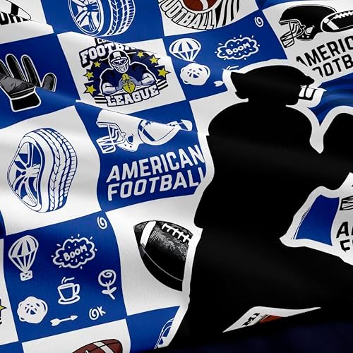 Helloosun 5PCS Twin Football Comforter Set,Sports Bedding Sets for Boys,Twin Boys Comforter Set,Football Bedding Set with Sheets，Pillowcases