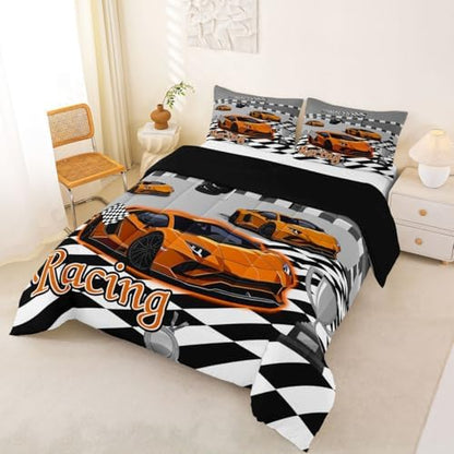Feelyou Race Car Comforter Set Full Size for Boys Girls