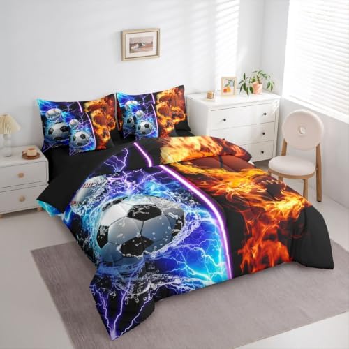 Erosebridal Baseball Soccer Basketball Football Comforter Set with Sheets -