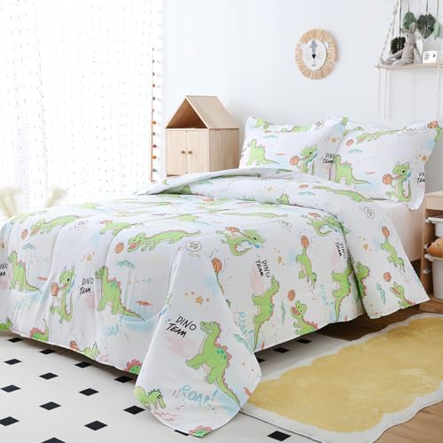 Cute Dinosaur Twin Size Bed Comforter Kids Bedding Set