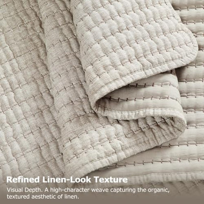 WDCOZY Taupe California King Size Quilt Set, 3 Pieces 118x106 inches