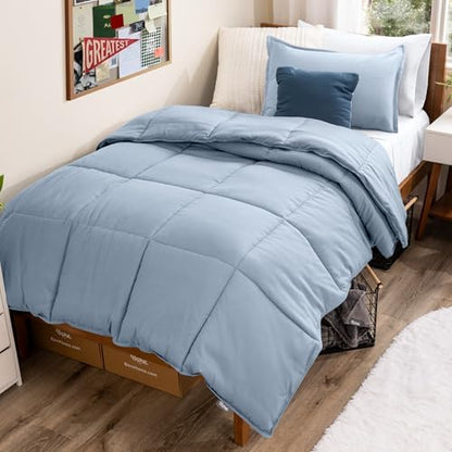 Bare Home Comforter Set - 1800 Ultra Soft (Twin/Twin XL, Dusty Blue)