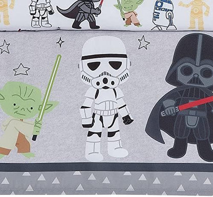 Lambs & Ivy Star Wars Classic 3-Piece Baby Crib Bedding Set - Yoda/Vader