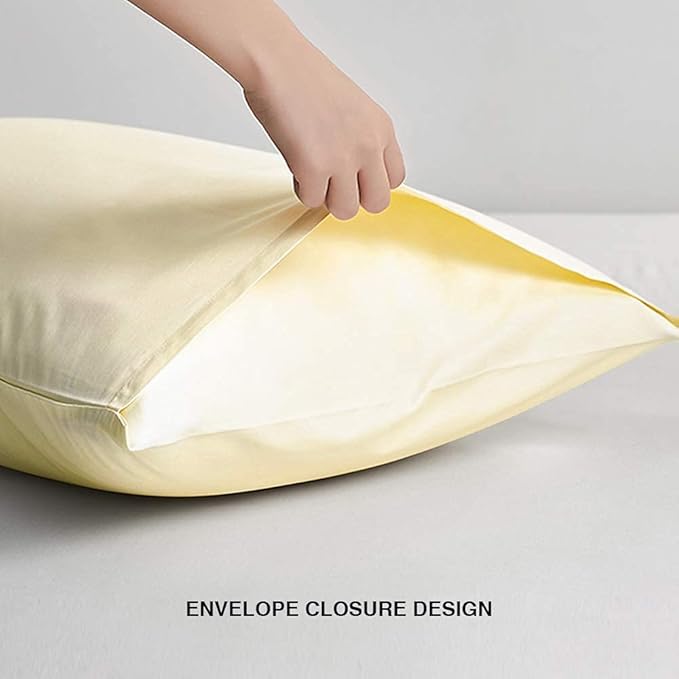 FLXXIE King Pillow Cases Set of 2, Soft Microfiber Pillow Covers with Envelope Closure, Wrinkle, Fade and Stain Resistant Pillowcases, 20x36, Ivory