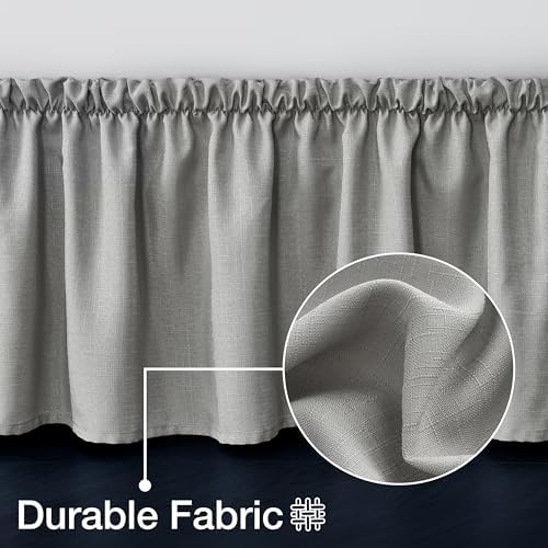 Casual Living Full XL Bed Skirt, Ruffled Wrap-Around, 15" Drop, Grey