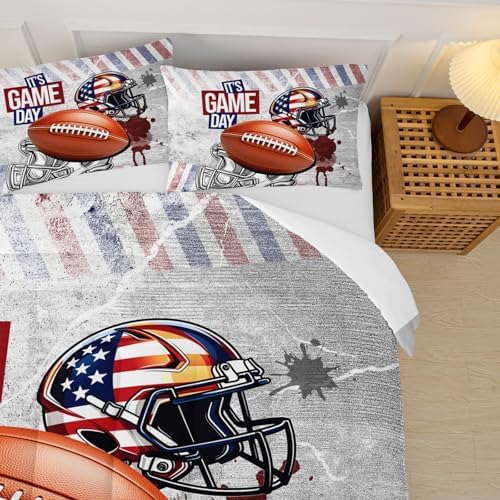 Twin Size Kids Comforter Sets Boys Football，Sport Themed Twin Size Bedding，with 1 Comforter with 2 Pillow Case