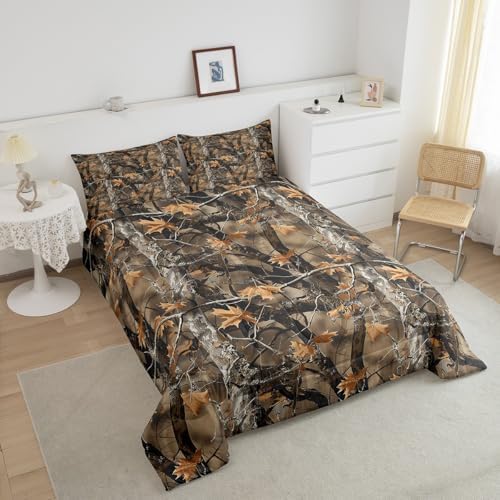 Feelyou Camo Comforter Set Queen Size for Kids Boys Girls Bedding Set