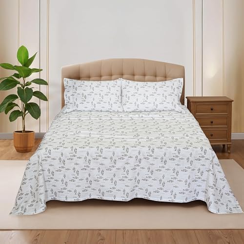 RUVANTI Flannel Sheets King Size, Fisherman's Tale