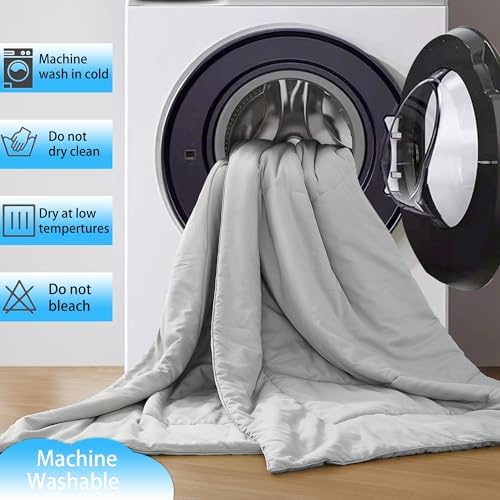 Zaizaihome Bamboo Viscose Comforter Set King Size 3 Pieces - Gray