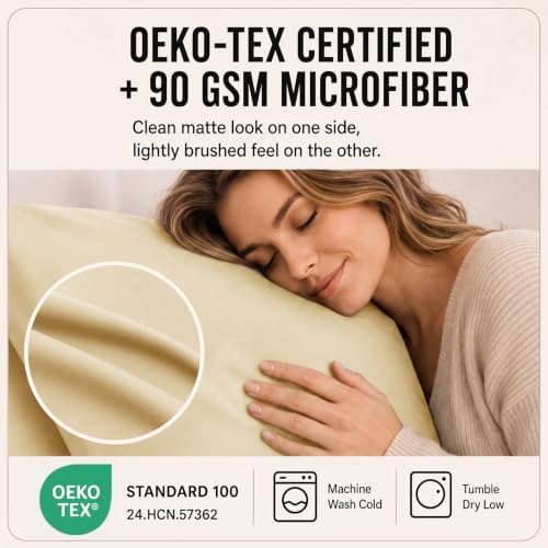 CozyLux King Size Sheets Set 6-Piece, 21-Inch Deep Pocket, Soft Feel