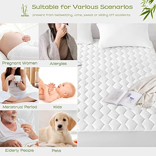 GRT Twin XL Mattress Protector Waterproof, Mattress Pad Rayon from Bamboo