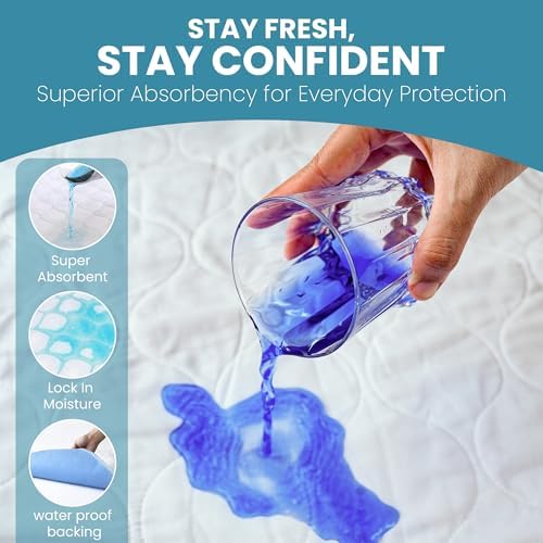 Epica Incontinence Bed Pads Washable Waterproof, 34"x52" (2 Pack), USA Made