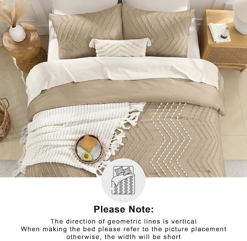 Andency Taupe Oversized Super King Comforter Set 120x120 Extra Large