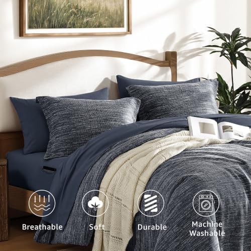 MaiRêve King Size Comforter Set Chenille Textured 7 Pieces Bed in a Bag