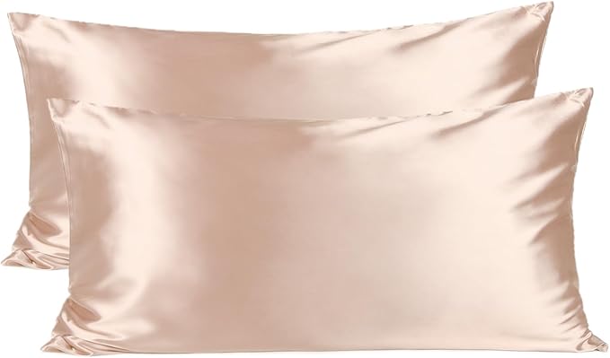 Yanibest Satin Pillowcase, King Size Pillow Cases Set of 2 - Silk Pillow Cases for Hair and Skin with Zipper, Silk Pillow Cases King for 20"x40", Exquisite Packaging for Women Men