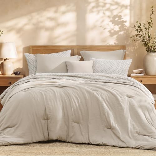 Full Comforter Set with Sheets-7 Pieces Soft Recycled Bed in a Bag Bedding
