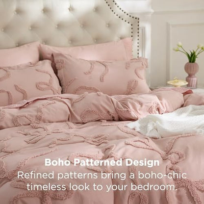 Bedsure Tufted Rose Pink Twin/Twin XL Comforter, GentleSoft™ 2 Pieces Bow Cute Bedding Pink Room Decor, Gifts for Girls Teens Women, All Seasons, 1 Bed Comforter, 1 Pillow Shams, 68x88 Inches