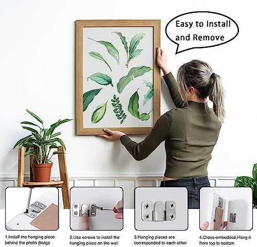 Flush Mount Bracket, Headboard Wall Mounting Brackets-56 x 30mm Interlocking Hanging Bracket, Mounting Hardware for Picture Hanging and Sectional Couch Connectors (8 Pairs)