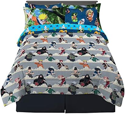 Naruto Anime Bedding Super Soft Comforter and Sheet Set with Sham, 7 Piece Full Size, By Franco