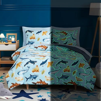 Boys Full Size Bedding Set -7 Pieces Ocean Bedding Full Size Comforter Sets