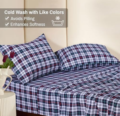 RUVANTI Flannel Sheets Full Size, Noel