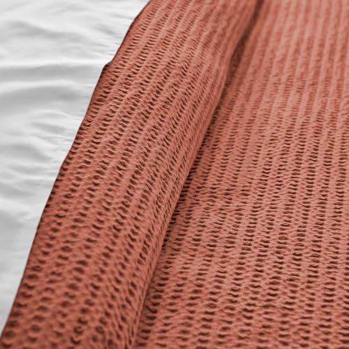 Levtex Home Cloud Waffle Twin/Twin XL Comforter Set (68x88in) with 1 Pillow Sham (26x20in) - Solid Waffle Cotton Texture - Adobe - 100% Cotton Twin Size Comforter Set - Soft, Pre-Washed