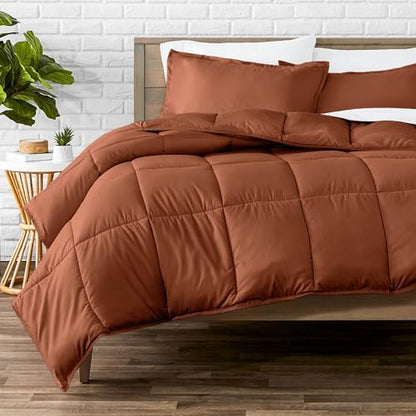 Bare Home Comforter Set - 1800 Ultra Soft (Cal King, Terracotta)