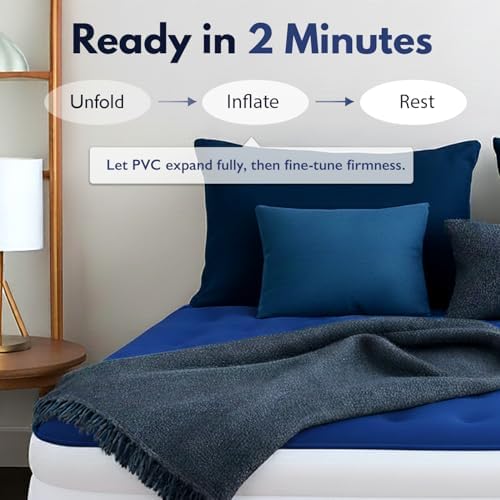 King Koil Air Mattress Queen with Built-in Pump, Inflatable Blow Up Bed