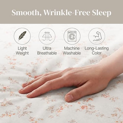 Modern Threads Silky Soft Microfiber and Wrinkle Free Sheets - Luxurious Microfiber Bed Sheets Includes Flat Sheet, Fitted Sheet with Deep Pockets, & Pillowcases Kashmir Rose Clay, Full