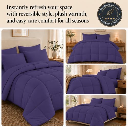 Anluoer Queen Comforter Set 7 Piece, Soft Bed in a Bag Queen Bedding Sets
