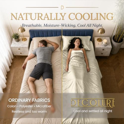 DECOLURE 100% Viscose Derived from Bamboo Sheets Twin Size | 3 Pc Bed Set