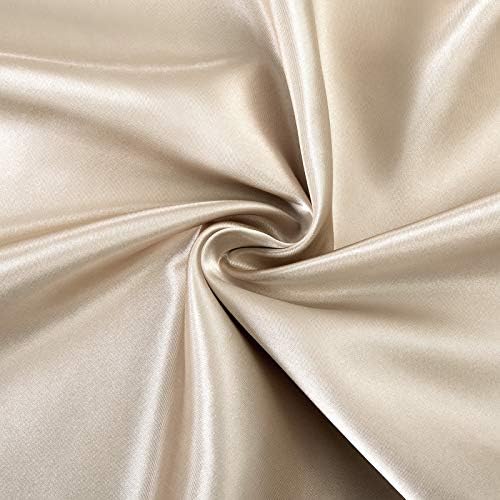 SiinvdaBZX 4Pcs Extra Deep Pocket Satin Sheet Set King Size, Beige