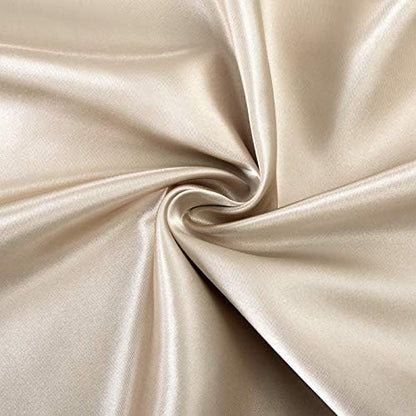 SiinvdaBZX 4Pcs Extra Deep Pocket Satin Sheet Set King Size, Beige