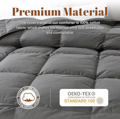 Cosybay Feather and Down Fiber Comforter Insert Twin, 100% Cotton Cover