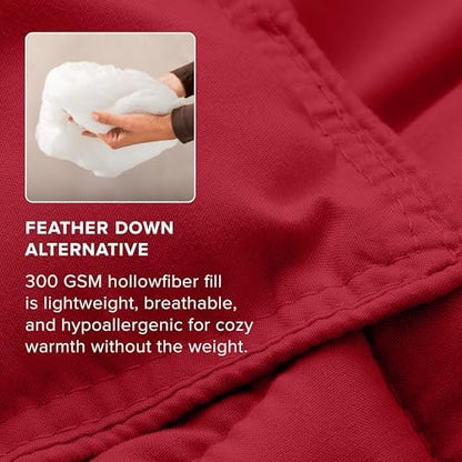 Bare Home Comforter Set - 1800 Ultra Soft (Oversized Queen, Red)