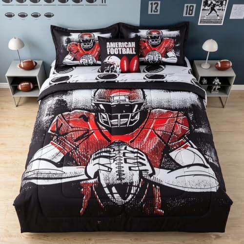 Football Full Size Bedding 6 Pieces for Boys Sports Comforter
