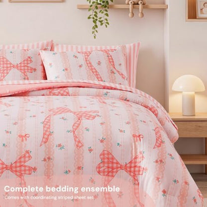 Twin XL Comforter Set with Sheets for Girls-5 Pieces Twin Bedding Sets