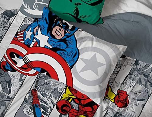 Marvel Comics Avengers Full Size Comforter Set 7 Piece Kids Bedding, Multi