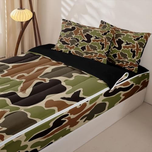 Feelyou Duck Camouflage Hunting Comforter Set Queen Size Kids Boys Girls