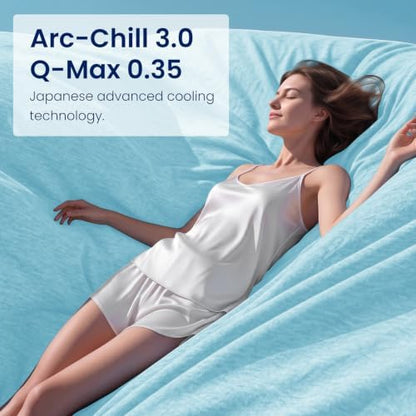 Topcee Cooling Blanket(90"x108"King Size) for Night Sweats Absorbs Heat to Keep Adults Cool on Warm Nights, Q-Max 0.5 Cooling Blankets for Hot Sleepers, Ultra-Cool Lightweight Blanket for Bed