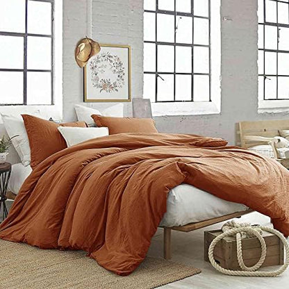 Burnt Orange 3 Piece California King Bedding Set, Soft Modern Terracotta Microfiber Down Alternative Comforter with Pillowcases