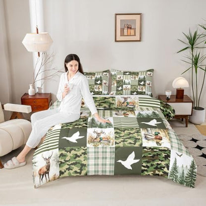 Feelyou Wild Duck Comforter Set Queen Size for Kids Boys Girls Bedding Set