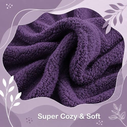 Eydna Electric Heated Blanket Twin Size 62"×84" with 9 Heating Levels & 1-10Hs Auto Off, Heating Blankets Double Sided Plush Sherpa, Energy Efficient, Machine Washable, Gifts for Grandma- Dark Purple