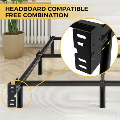 King Size Bed Frame, 7 Inch Heavy Duty Metal Base for Box Spring, 9 Legs