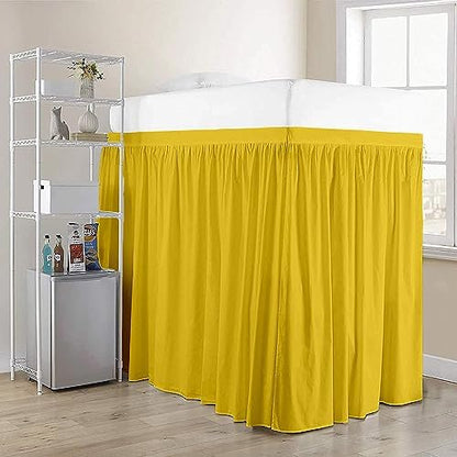 Full XL 40" Inch Drop Long Dorm Bed Skirt, Ruffled Pattern College Dorm Room Bed Skirts, Split Corner, Easy Care, No Wrinkle Microfiber Bed Skirt