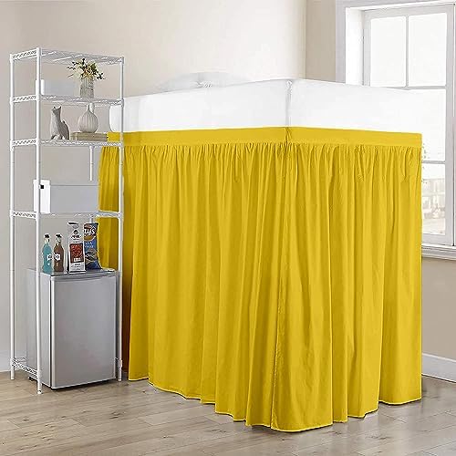Full XL 40" Inch Drop Long Dorm Bed Skirt, Ruffled Pattern College Dorm Room Bed Skirts, Split Corner, Easy Care, No Wrinkle Microfiber Bed Skirt