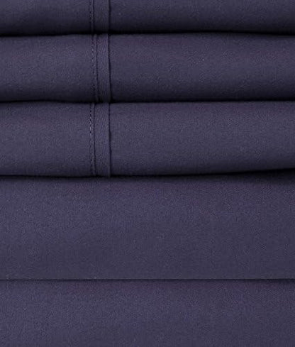 Queen Sheets Navy - 6 Piece 1500 Supreme Collection Fine Brushed Microfiber Deep Pocket Queen Sheet Set Bedding - 2 Extra Pillow Cases, Great Value, Queen, Navy