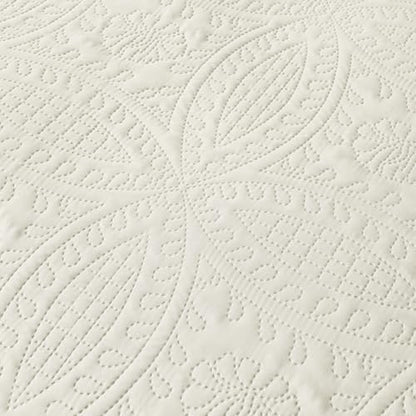 akkialla Twin Quilt Set,Cream Lightweight Bedspread with Coin Pattern, Soft Microfiber Coverlet for All Seasons, Elegant Modern Home Style (1 Quilt, 1 Pillow Sham)
